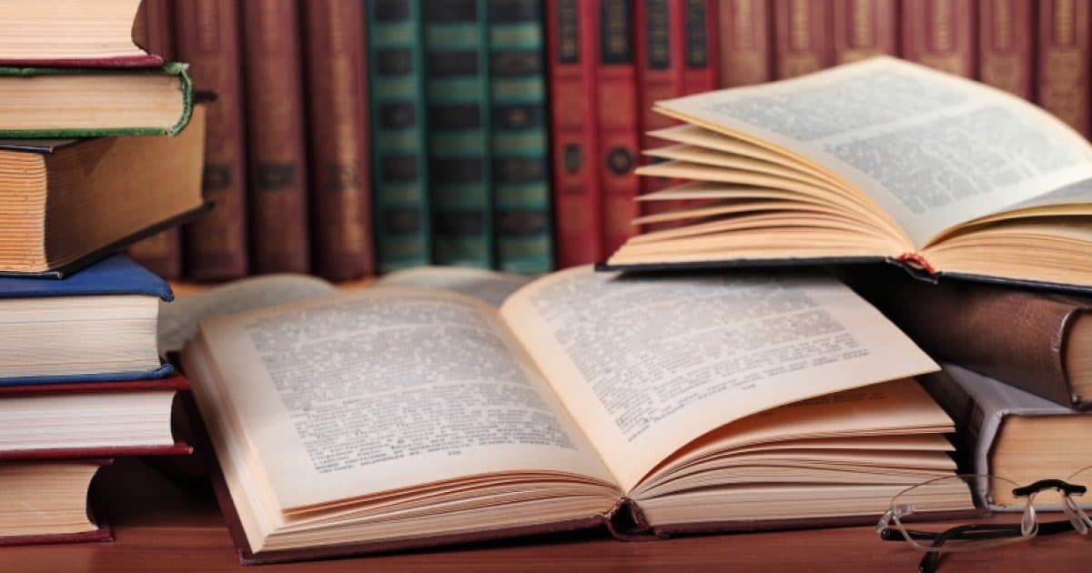 Creative publishing background of books and abstract art